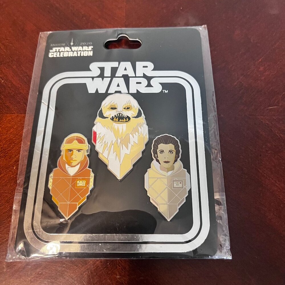 Star Wars Celebration 2020 Exclusive Pin Set Featuring Han Solo Wampa &‎ Leia